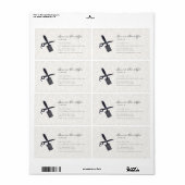 Roze Haarstylist met witte schaarsalon Etiket (Full Sheet)