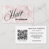 Roze Haarstylist QR Code  Visitekaartje (Voorkant / Achterkant)