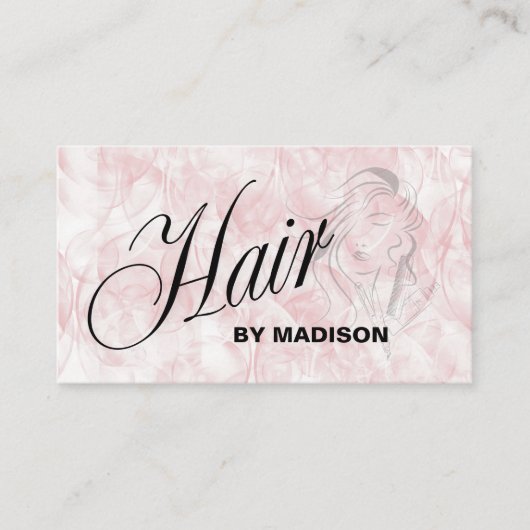 Roze Haarstylist QR Code  Visitekaartje (Voorkant)