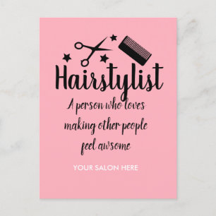 Roze Haarstylist Quote Grappige Kapper Sterren Briefkaart