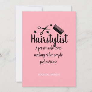 Roze Haarstylist Quote Grappige Kapper Sterren Feestdagenkaart