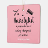 Roze Haarstylist Quote Grappige Kapper Sterren Keramisch Ornament (Links)
