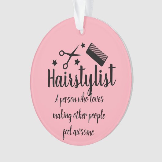 Roze Haarstylist Quote Grappige Kapper Sterren Ornament (voorkant)
