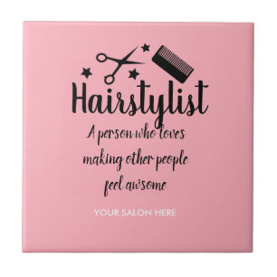 Roze Haarstylist Quote Grappige Kapper Sterren Tegeltje