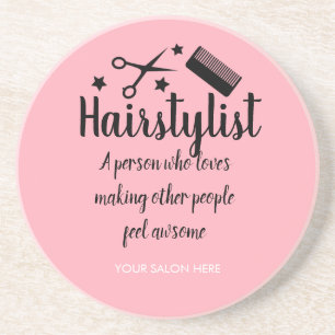 Roze Haarstylist Quote Grappige Kapper Sterren Zandsteen Onderzetter
