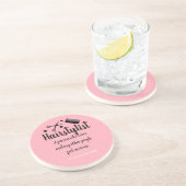 Roze Haarstylist Quote Grappige Kapper Sterren Zandsteen Onderzetter (Zijkant)