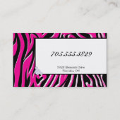 Roze haarzout Zebra Afdrukken Modern Visitekaartje (Achterkant)