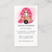 Roze hair Coffee Woman Visitekaartje (Achterkant)