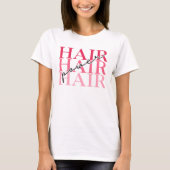 Roze "Hair Power" Mooie Aangepaste Grafische T-shi T-shirt (Voorkant)
