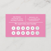 Roze hairdresser Flat Loyalty-kaart Klantenkaartje (Achterkant)