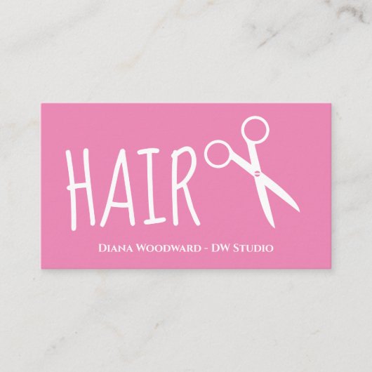 Roze hairdresser Flat Loyalty-kaart Klantenkaartje (Voorkant)