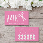 Roze hairdresser Flat Loyalty-kaart Klantenkaartje