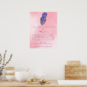 Roze hairdresser Makeup Eyes Lashes Price LIST Poster (Keuken)