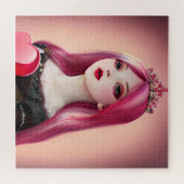 Roze Haired Princess met Tiara Legpuzzel (Horizontaal)