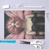 Roze Haired Spring Gothic Fairy Decoupage Tissuepapier (Craft)