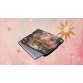 Roze-Haired Steampunk Jonge Volwassen Vrouw Laptop Sleeve