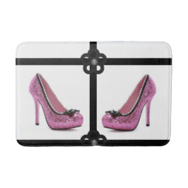 roze hak schoenen badkamer badmat