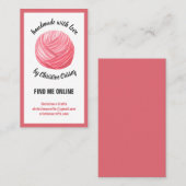 Roze haken/nit Yarn Handmade Craft Visitekaartje (Voorkant / Achterkant)
