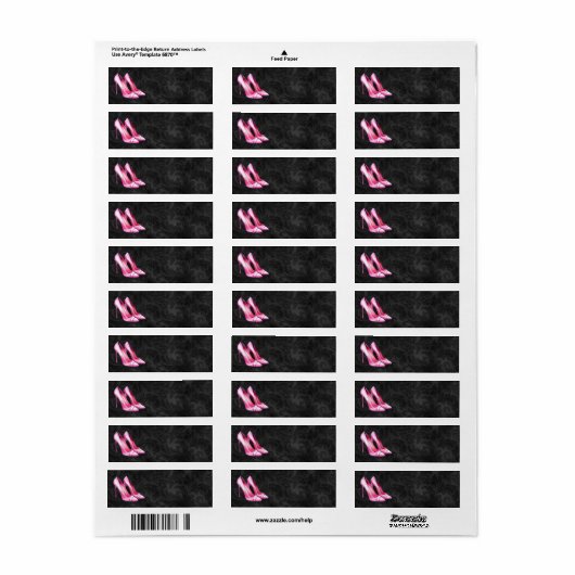 Roze hakken Adresetiketten Etiket (Full Sheet)
