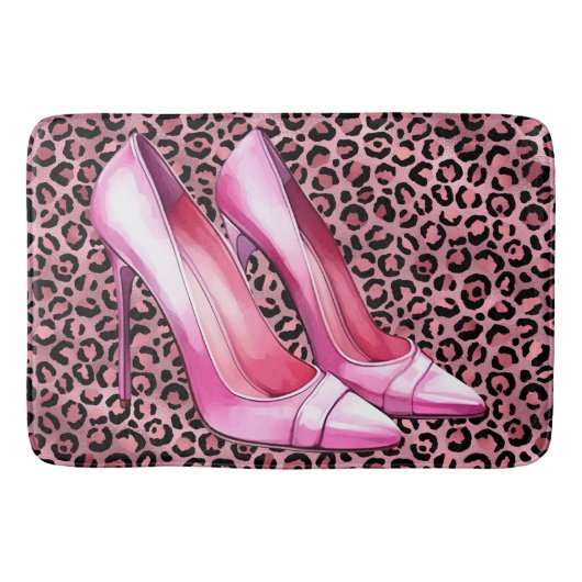 Roze hakken schoenen badmat (Voorkant)