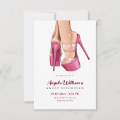 Roze hakken zoet verjaardagsfeestje kaart (Voorkant)