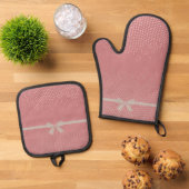 Roze Half-tone  Ovenwant & Pannenlap Set (Top down)