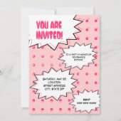 Roze Halftone Pop Art Comic geïnspireerd op zaterd Kaart (Voorkant)