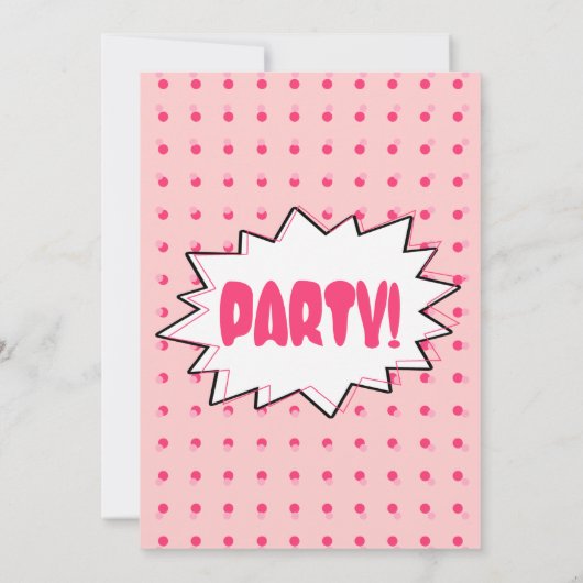 Roze Halftone Pop Art Comic geïnspireerd op zaterd Kaart (Achterkant)