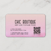 Roze Halftonen QR Code Beloning Visitekaartje (Voorkant)