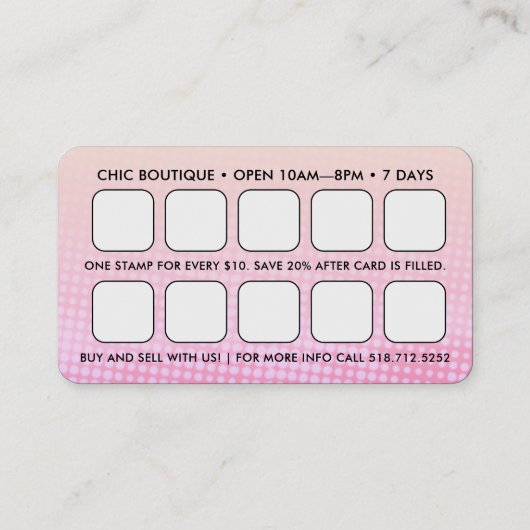 Roze Halftonen QR Code Beloning Visitekaartje (Achterkant)