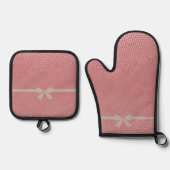 Roze Halftoon Ovenwant & Pannenlap Set (Voorkant)