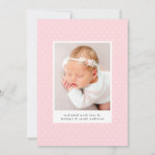 Roze Hallo Baby 2 Fotogeboorte Aankondiging (Achterkant)