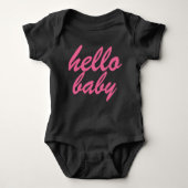 Roze Hallo Baby Girl Snap T-shirt Romper (Voorkant)