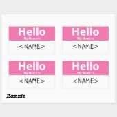 Roze Hallo Mijn naam is,<NAME> Rechthoekige Sticker (Vel)