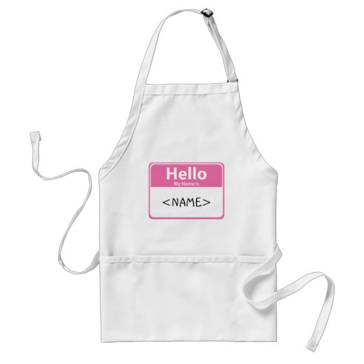 Roze Hallo Mijn naam is,<NAME> Standaard Schort (Voorkant)