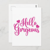 Roze Hallo Prachtige prijsopgave Briefkaart (Voorkant / Achterkant)