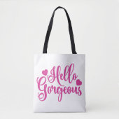 Roze Hallo Prachtige prijsopgave Tote Bag (Voorkant)