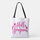 Roze Hallo Prachtige prijsopgave Tote Bag (Achterkant)