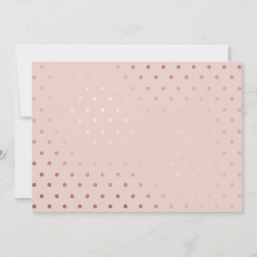 Roze Hallo Script Foto Roos Gold Polka Dot Girly Aankondiging (Achterkant)