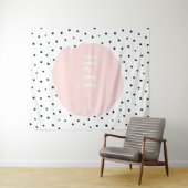 Roze Hallo Typografie Polka Dot Stippen Dance Wandkleed (In Situ (horizontaal))