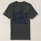 Roze Hallo Zesde graad Hallo 6e graad hier kom ik T-shirt (Design voorkant)
