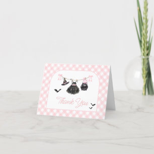 Roze Halloween Baby is het brouwen van Baby shower Bedankkaart