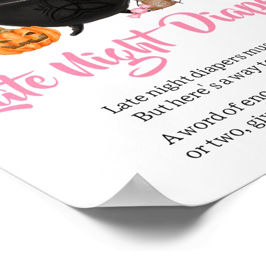 Roze Halloween Baby is het brouwen van late night  Poster (Hoek)