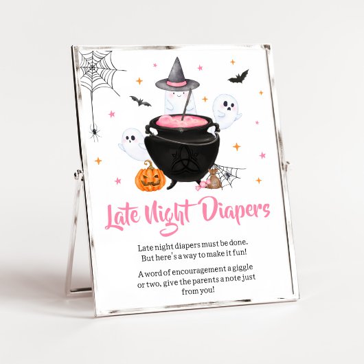 Roze Halloween Baby is het brouwen van late night  Poster