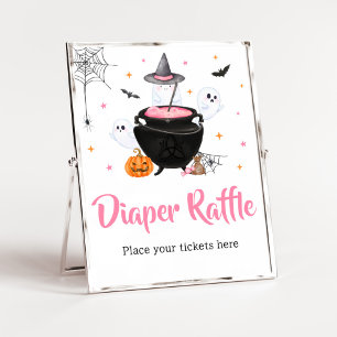 Roze Halloween Baby is het brouwen van luier Raffl Poster