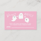 Roze Halloween Baby Luier Raffle Informatiekaartje (Voorkant)
