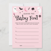 Roze Halloween Baby shower Baby Food Game Kaart (Voorkant)