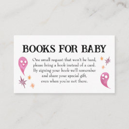 Roze Halloween Baby shower Boeken voor Baby Informatiekaartje