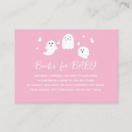 Roze Halloween Baby shower Boeken voor Baby Informatiekaartje