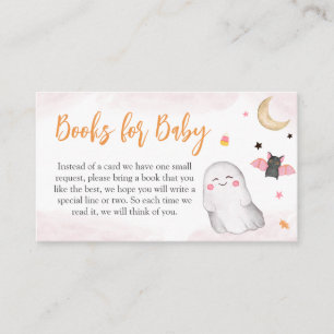 Roze Halloween Baby shower Boeken voor Baby Informatiekaartje